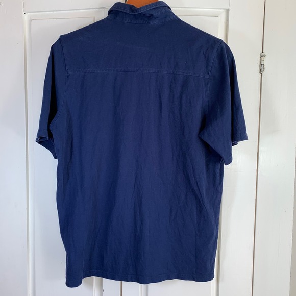 CRIQUET Mens Short Sleeve Polo Shirt Navy Blue Size M Organic Cotton Pocket - Picture 3 of 12